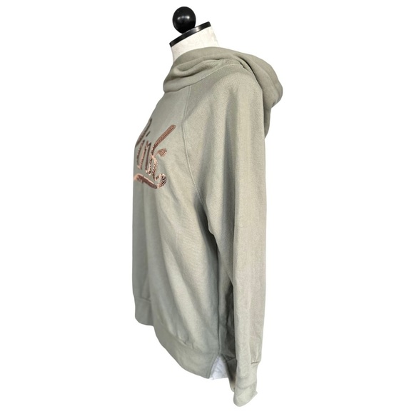 PINK Victoria's Secret Sequin Hoodie Light Green with Pink Sequins Size XS - Picture 7 of 15